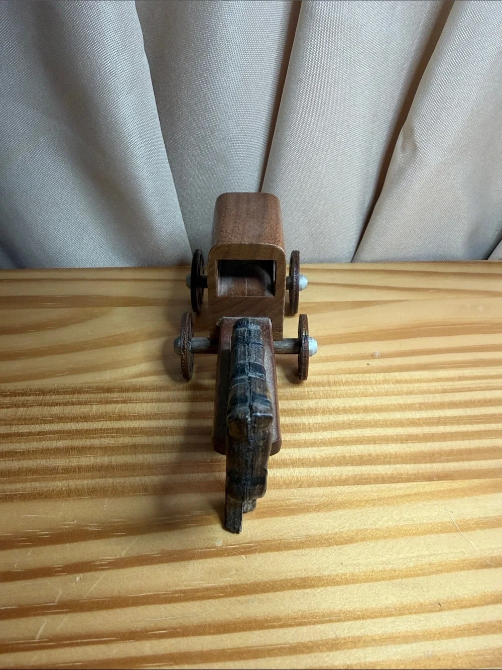 Vintage M-M Wooden Amish Horse and Buggy Miniature Figurine Yoder's Store